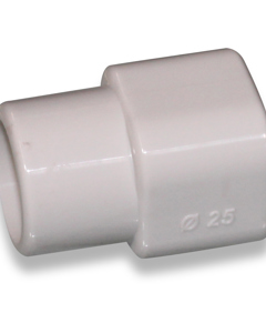 Transition piece from square pipe to round pipe 25mm